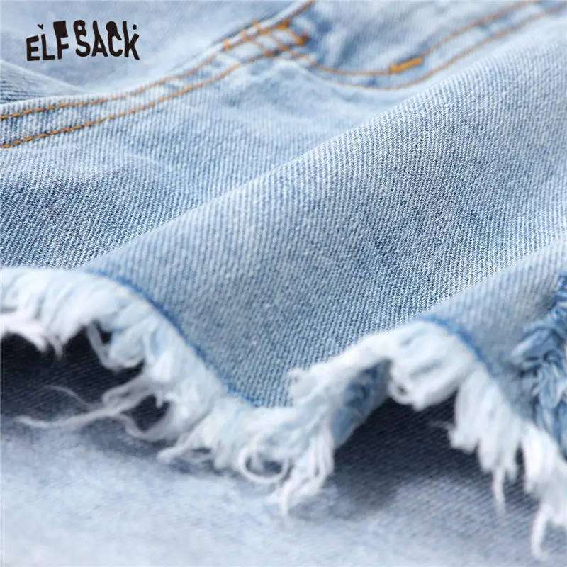 Женские потертые джинсовые шорты ELFSACK рваные с цветочной вышивкой в виде панды и