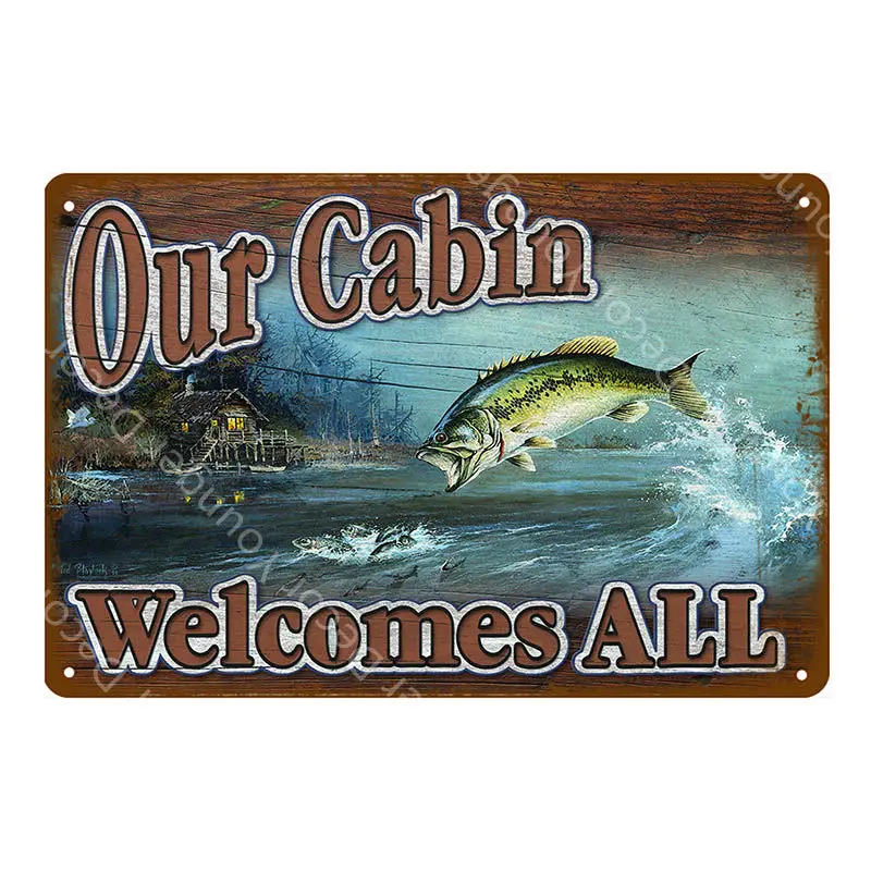 Мужской металлический постер с охотой на рыбу войлочное правило настенный