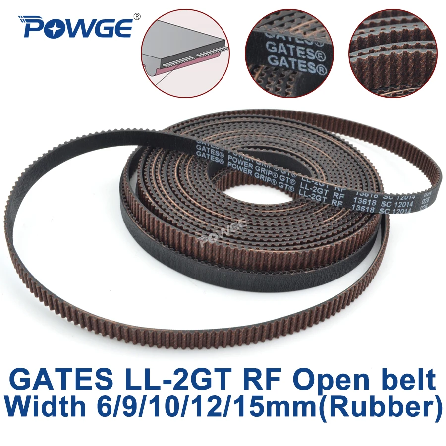 POWGE GT2 LL 2GT RF зубчатый ремень ГРМ ширина 6/9/10/12/15 мм Резиновый уменьшенное
