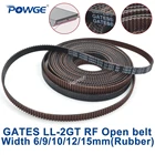 POWGE GT2 LL-2GT RF 2GT зубчатый ремень ГРМ ширина 69101215 мм Резиновый уменьшенное количество пыли низкая видрация машина для измельчения VORON ворота 3D принтер