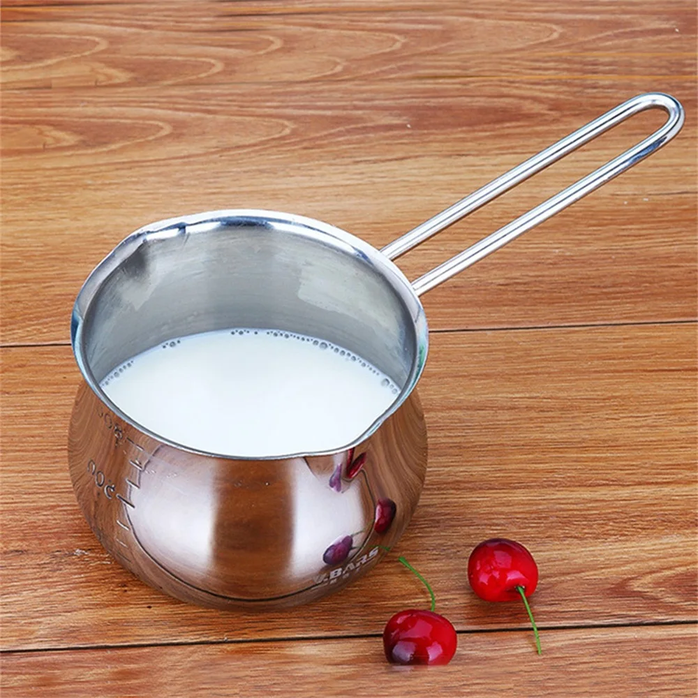 

Milk Pan With Scale 304 Stainless Steel Butter Syrup Cheese Baking Chocolate Melting Heating Pot With Mouth Sauce Pot Milk Pot