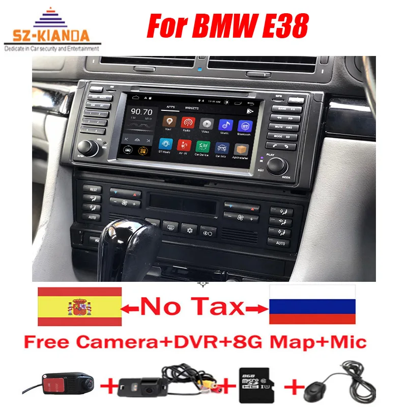 Android 10 Автомобильный DVD плеер для BMW E38 Wifi 3G GPS Bluetooth Радио RDS USB рулевое колесо
