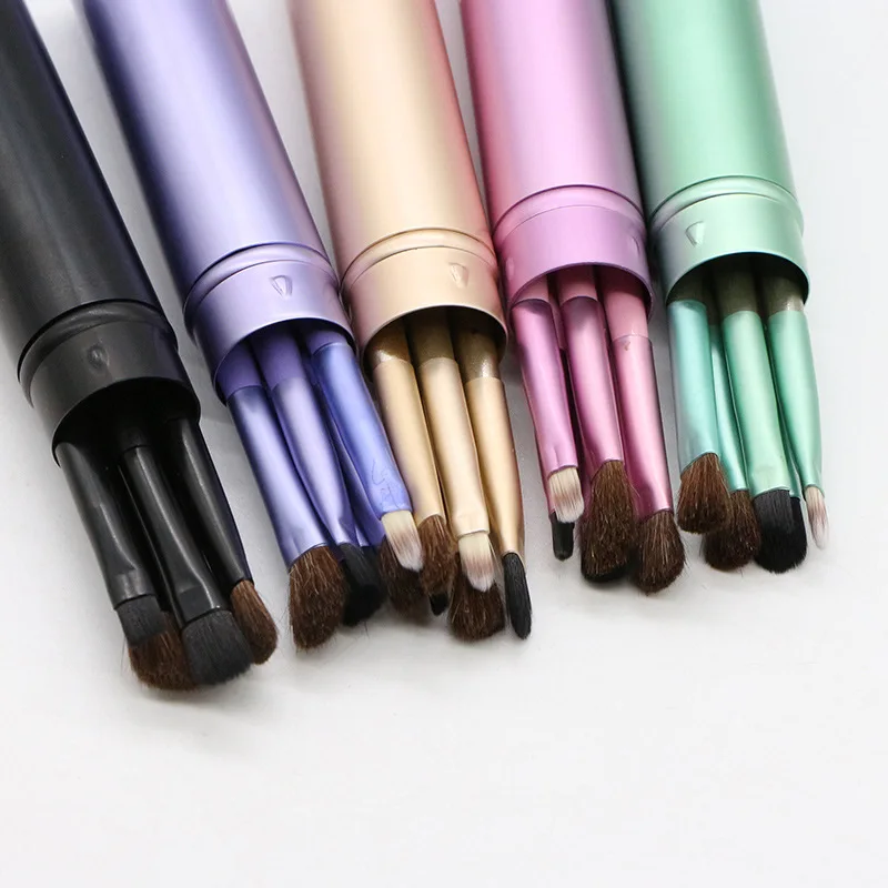 5 Professional Travel Portable Mini Eye Makeup Brush Sets Apply Smudge Eyeshadow Eyeliner Eyebrow Lip Blend | Красота и здоровье