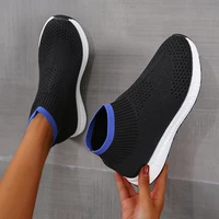 breathable high top women socks shoes female sneakers casual elasticity wedge platform shoes zapatillas mujer soft sole lovers