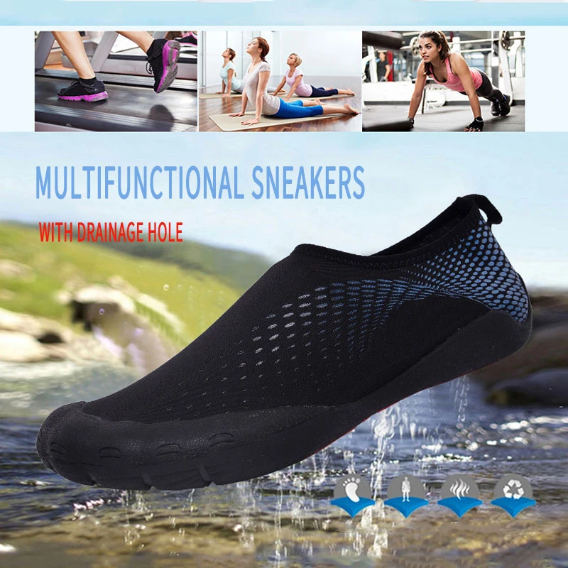 Летняя мужская обувь мужские быстросохнущие акватуфли светильник черные туфли