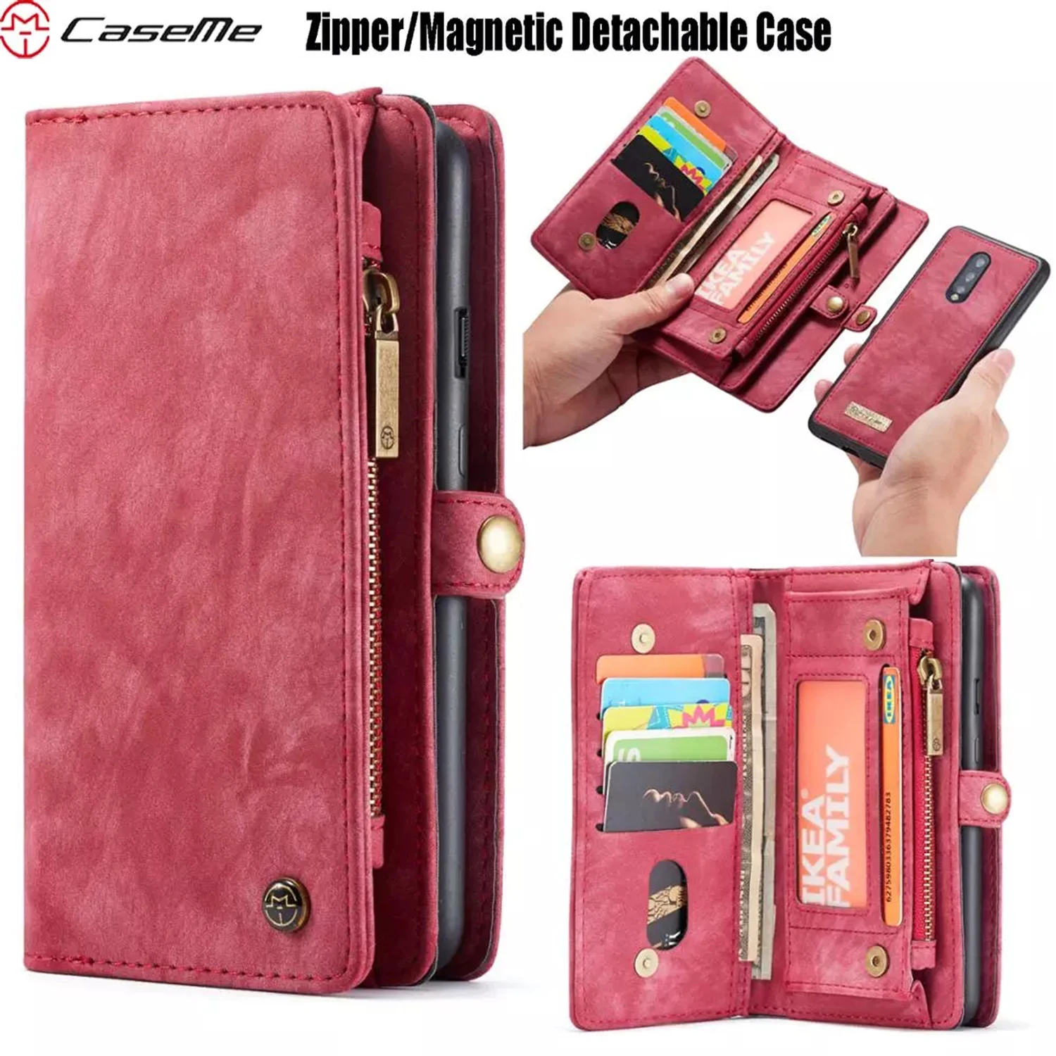 Чехол Me кожаный чехол для Oneplus 7 Pro многофункциональный кошелек Магнитный флип s One