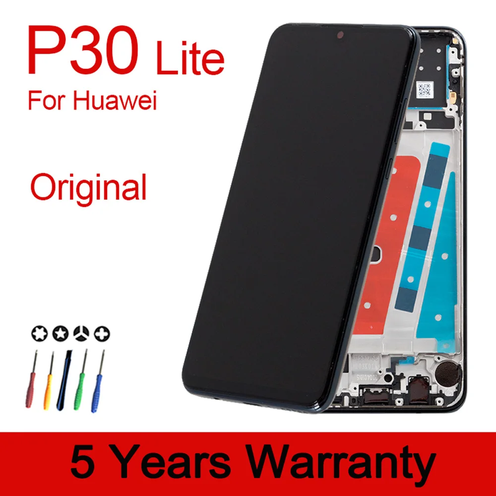 Супер Премиум дисплей для HUAWEI P30 Lite ЖК экран с рамкой Замена дисплея Nova/4e MAR LX1 LX2