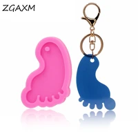 lm1031shiny foot epoxy resin silicone mould earring pendant key chain making molds handmade chocolate cake clay tool