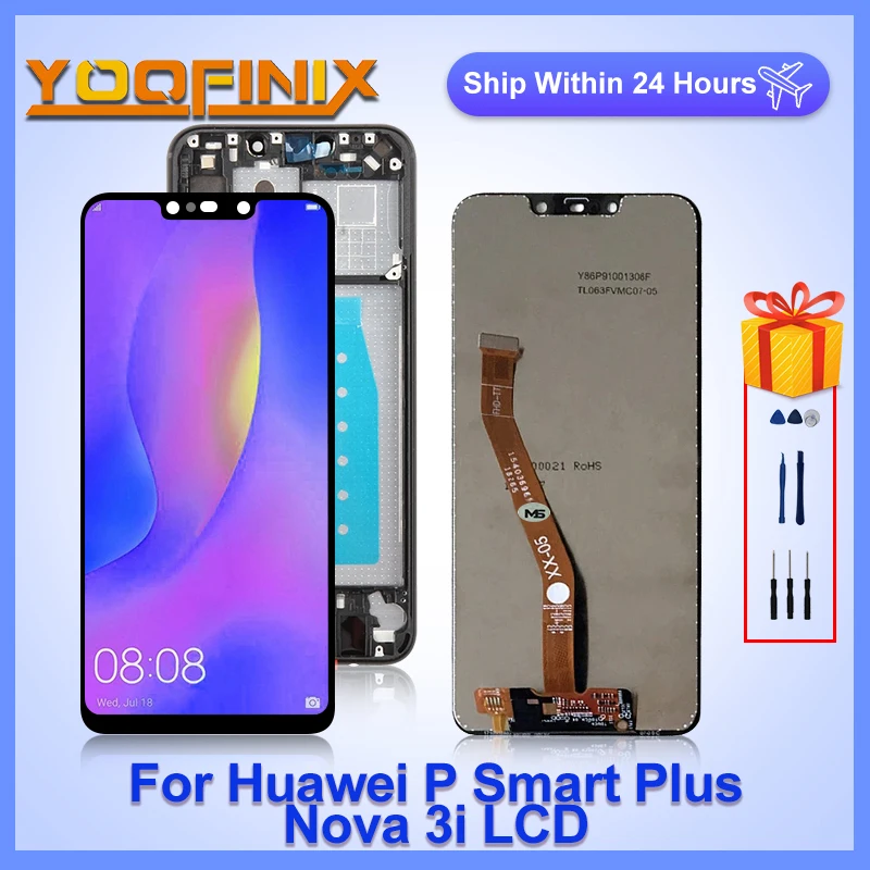 

ЖК-дисплей 6,3 дюйма для Huawei P Smart Plus, дисплей P Smart +, сенсорный экран в сборе, запасные части для Huawei Nova 3i, дисплей INE-LX1 LCD