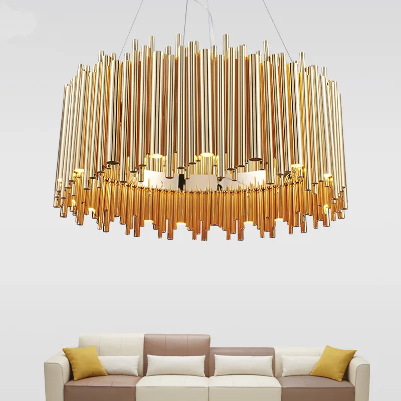 Lyustra лампа современный светодиодный Люстра круглые золотые подвесной светильник