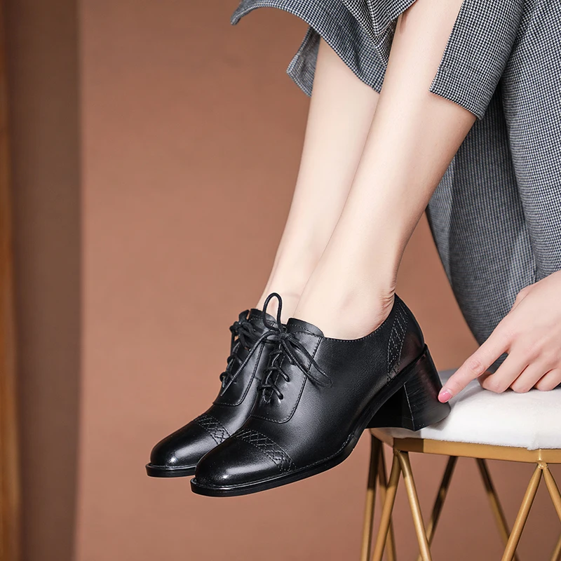 

GD-time Ins Pumps Patent Leather Shoes Women Mujers Comfort Casual Lace Up Derby Dress Shoes Oxford Sneaker Office Lady Luxury