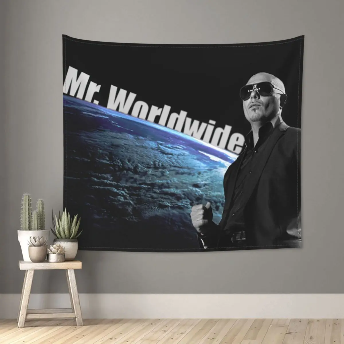 

Mr. Worldwide гобелен хиппи полиэстер Настенное подвесное комнатное Психоделическое настенное одеяло
