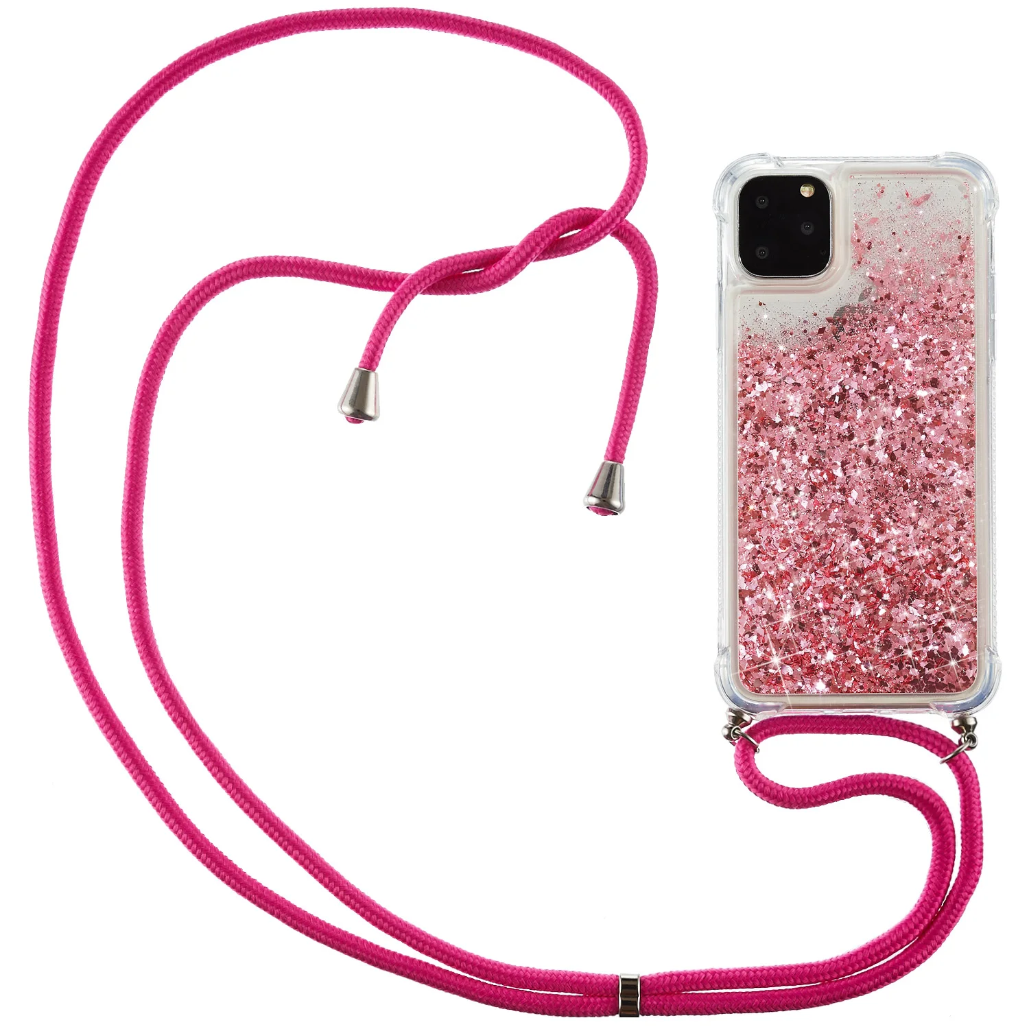 

Luxury Quicksand Glitter Phone Case For iPhone 11 Pro XS Max XR X Necklace Lanyard TPU case For iPhone 12 6 7 8 plus Back cover