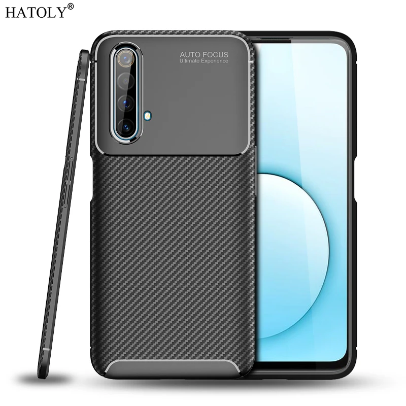 

For Oppo Realme X50 Case Cover Soft TPU Anti-knock Bumper Carbon Fiber Back Cover Realme X50 5G Phone Case For Realme X50 Case