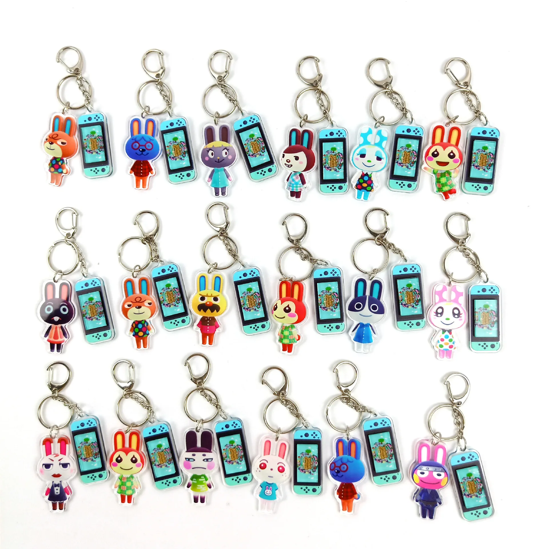 

Switch Animal Crossing Keychain Acrylic Creative New Key Chain Charm Boy Men Girl Lucky Bag Pendant Keyring Gifts