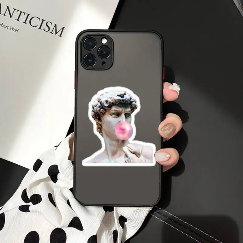 

Retro Oil painting card Phone Cases matte transparent For iphone 7 8 11 12 plus mini x xs xr pro max cover