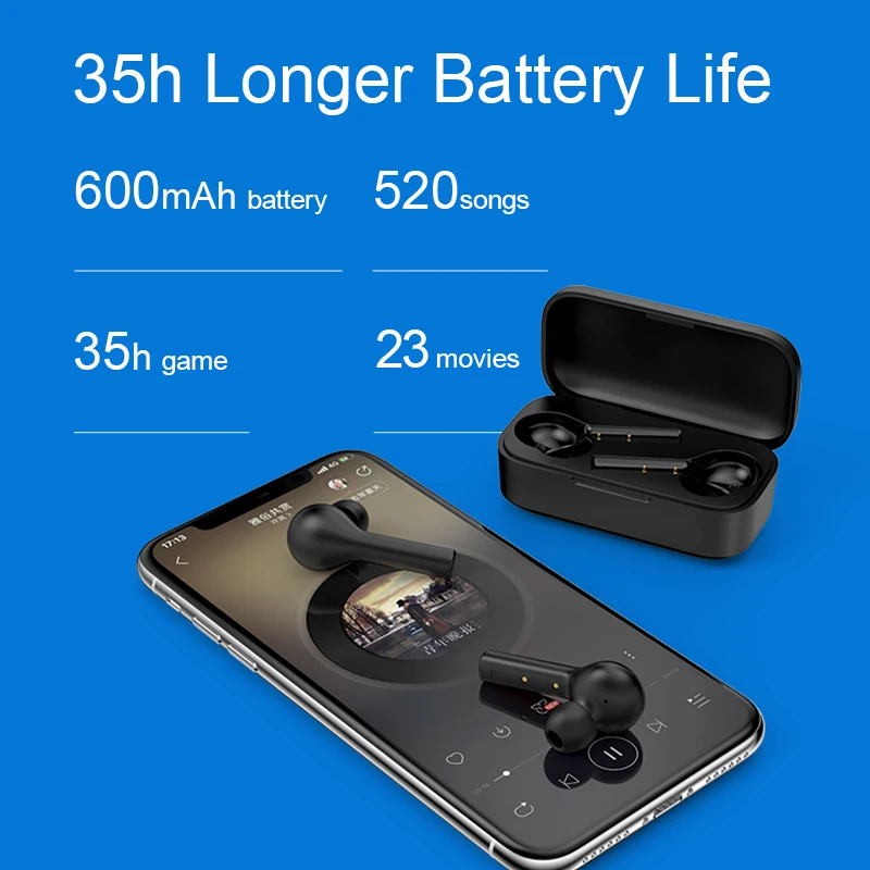 

QCY T5s Bluetooth 5.0 wireless earphones APP customization hifi sound headphones quality long battery life