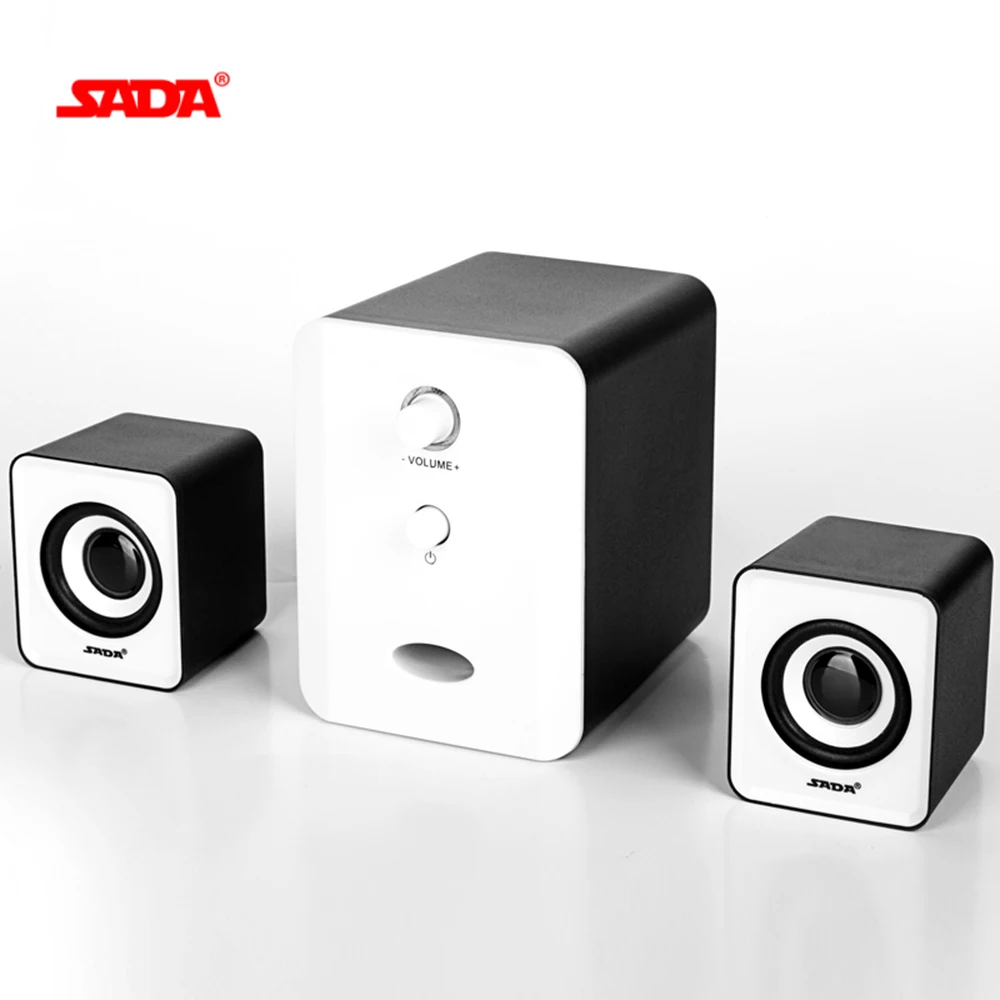 USB проводные комбинированные колонки SADA компьютерные с сабвуфером басами