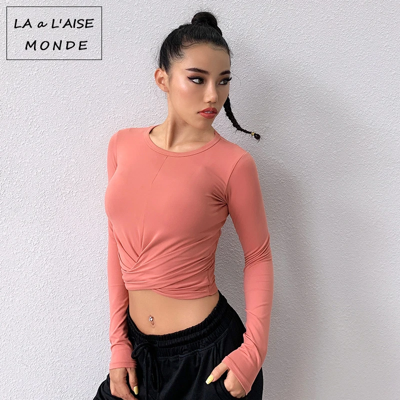 Женский спортивный костюм с длинным рукавом для занятий йогой фитнесом