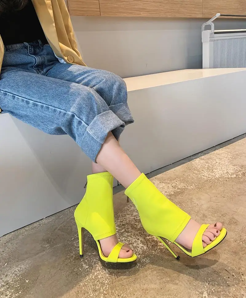 MORAZORA/Оранжевая женская обувь Сандалии гладиаторы Женские туфли на высоком