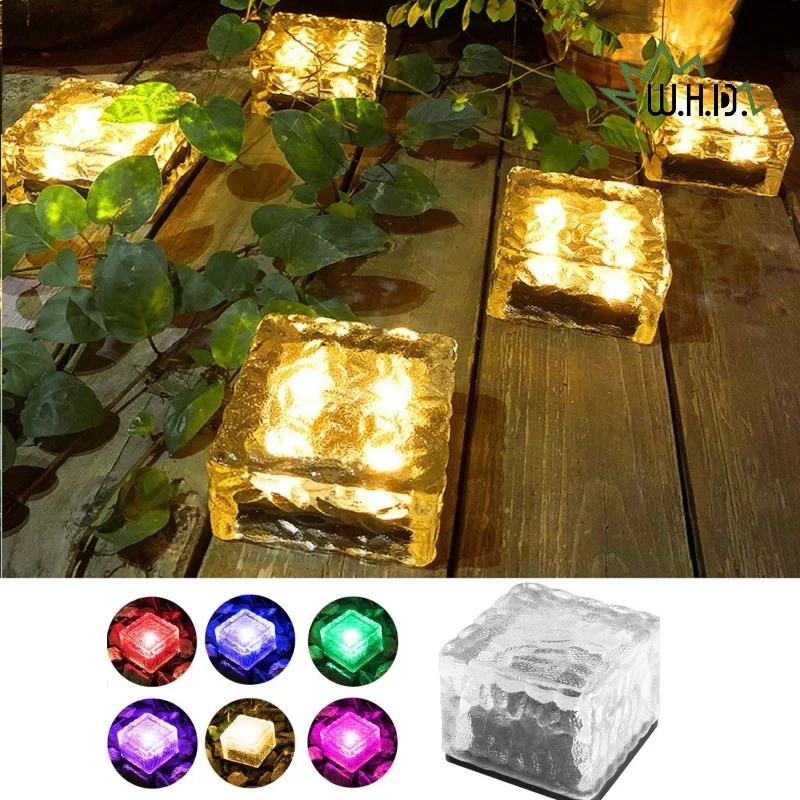 

Lawn Solar Garden Light LED Brick Ice Cube Solar Lights Outdoor Decoration Lamp for Stair Pathway Driveway Landscape Patio