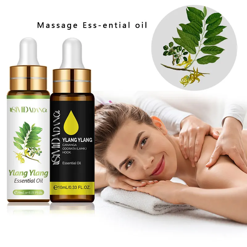 

10ML Ylang Ylang Single Essential Oil With Dropper Massage Oil Cuticle Oils Aromatic Oil Breast Enhancing Hair Care Soften Skin