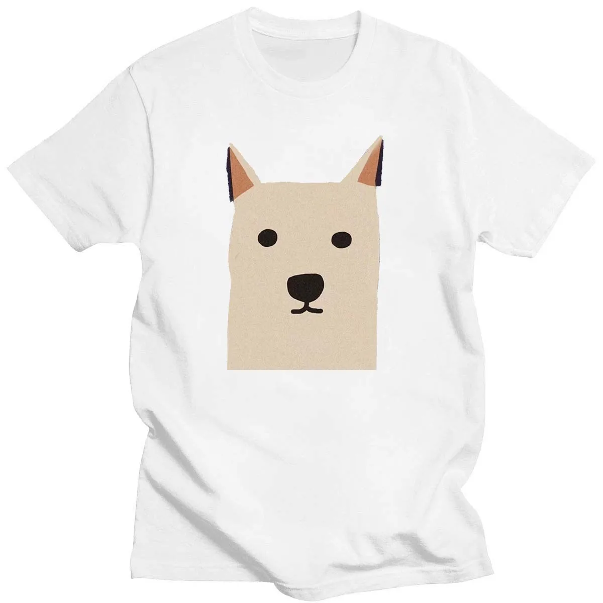 

Summer Cute Simple Puppy Cartoon Print Short-Sleeved 14-Color Pure Cotton Round Neck New Jacket Mid-Length Neutral T-Shirt