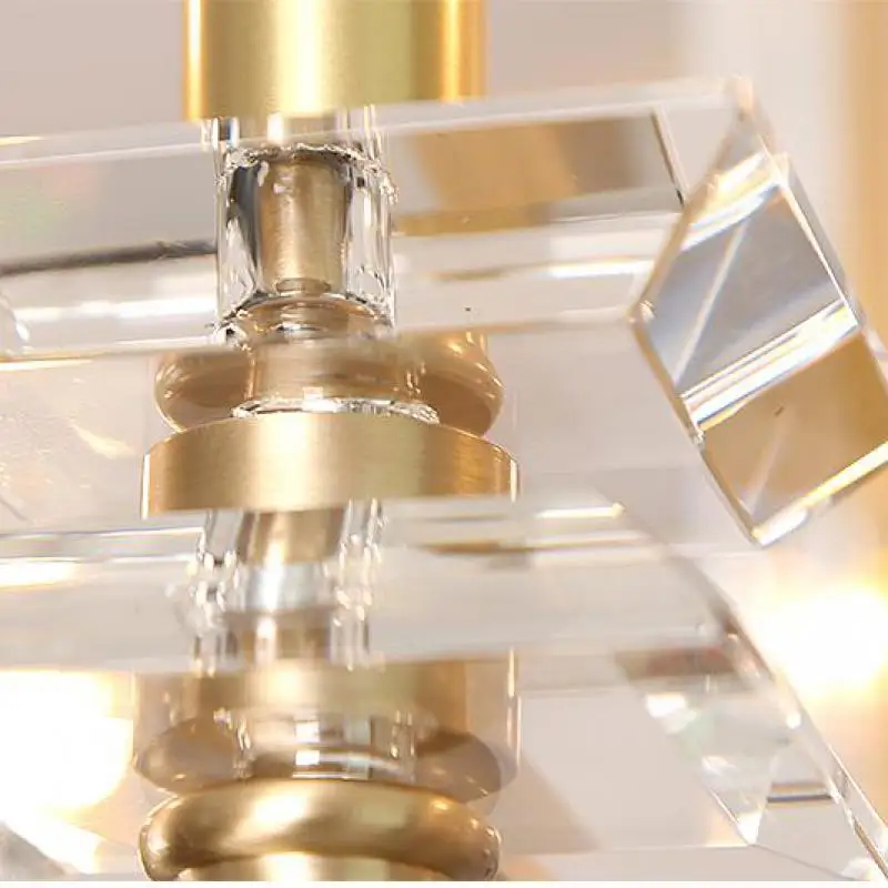 Скандинавская гостиная квадратная хрустальная люстра современная спальня лампа