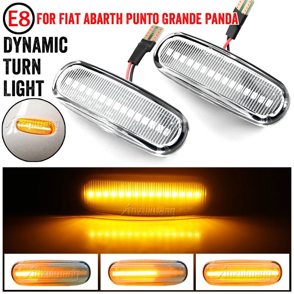 

For Fiat Panda Punto Evo Stilo Qubo Peugeot Citroen Lancia Musa(350) Dynamic LED Side Marker Light Turn Signal Sequential Lamp