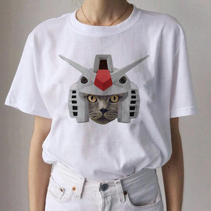 Kawaii Cat забавная мультяшная футболка Женская Harajuku Ullzang Повседневная футболка Милая футболка с принтом 90s Модные эстетические футболки женские - Цвет: 9208