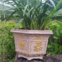 30cm 11 81in small light durable home gardening bonsai diy hexagonal peony concrete flower pot mold