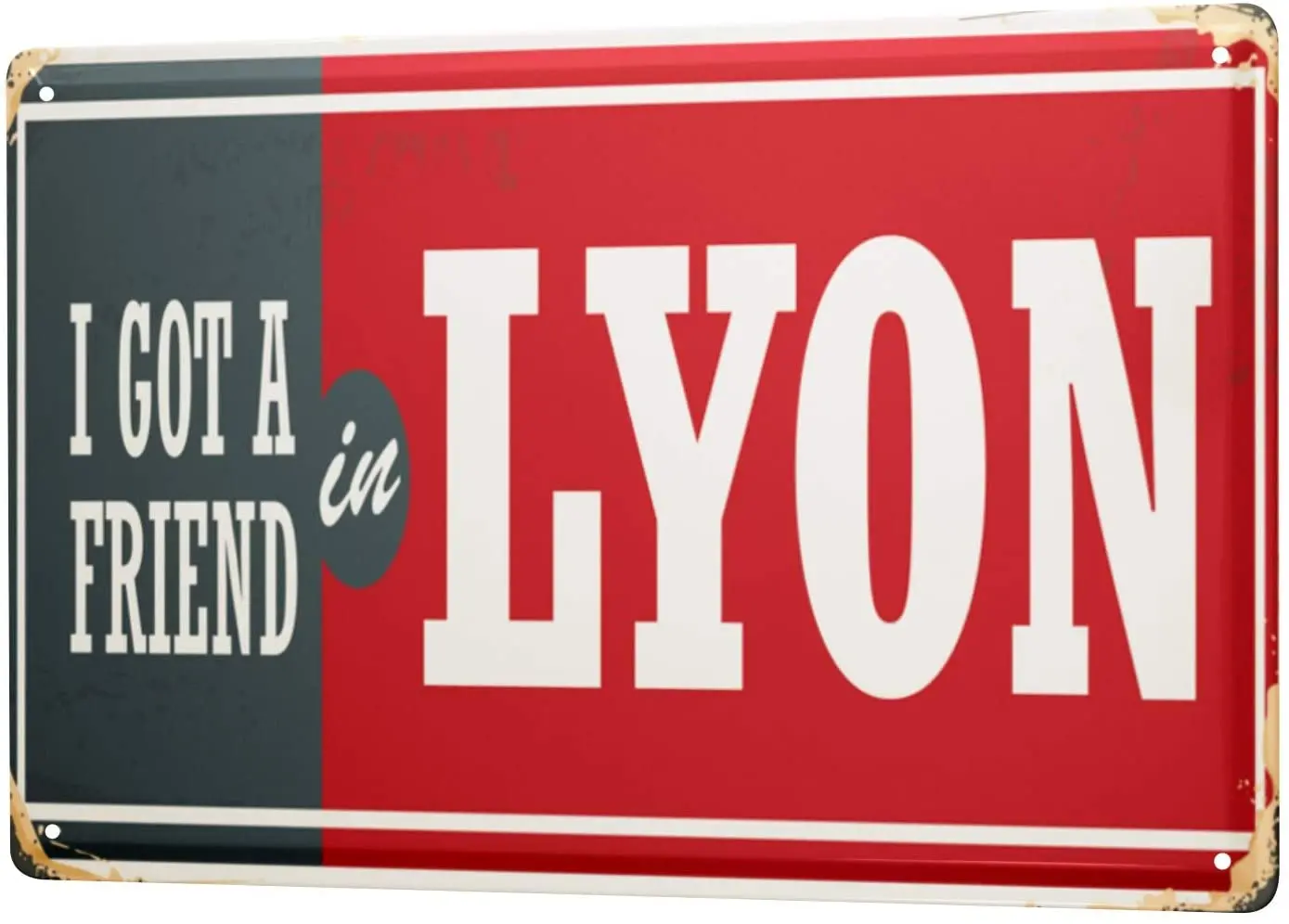 

SINCE 2004 tin Sign Wanderlust City Lyon France