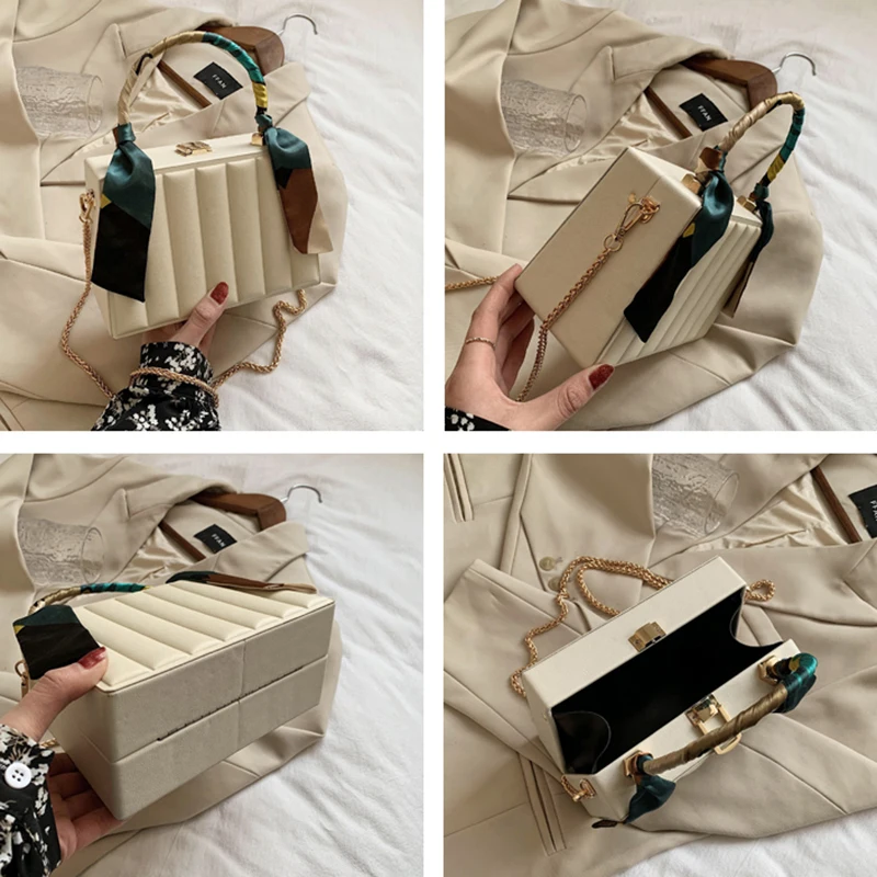 

[EAM] Women New Luxury Ribbons Metal Chains PU Leather Flap Personality All-match Crossbody Shoulder Bag Fashion 2021 18A1978
