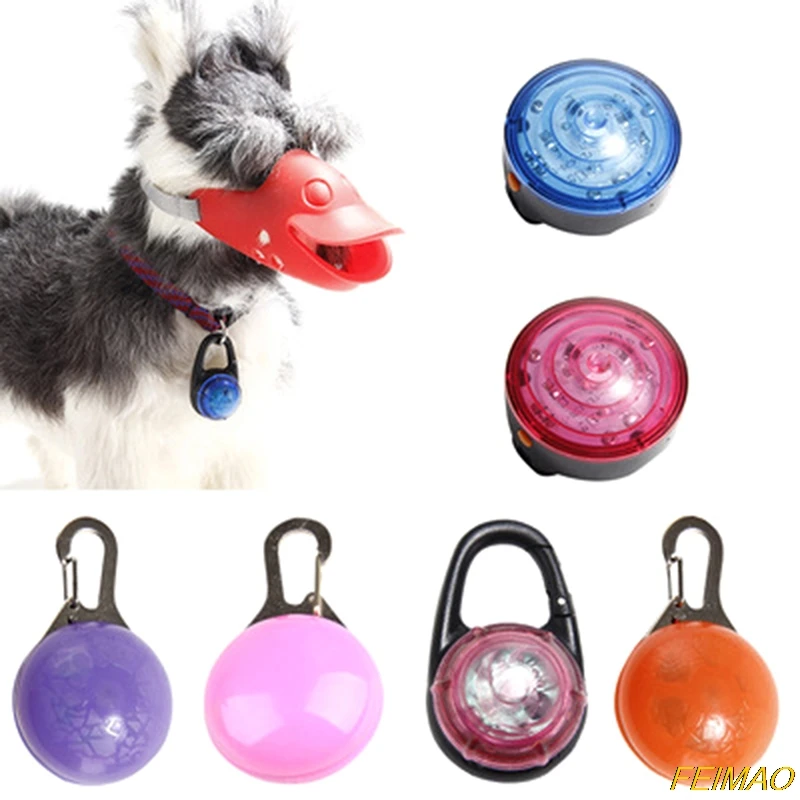 

LED Pet Collar Pendant Pet Dog Cat Safety Luminous Flashing Collar Pendant Push