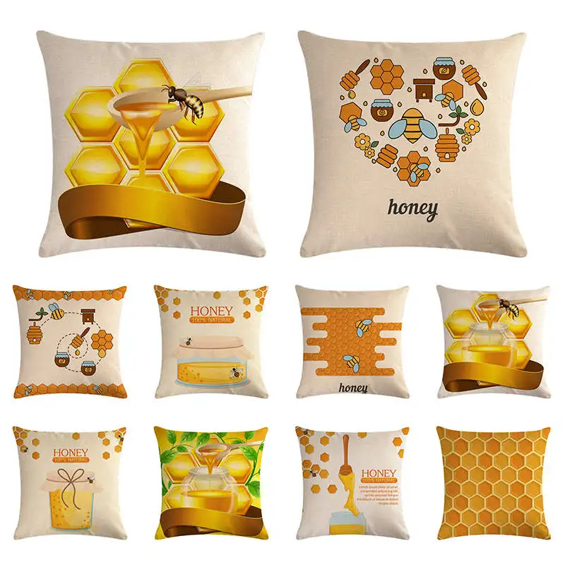 Мультфильм пористый узор чехол для подушки пчелы целлюлозы наволочка белье