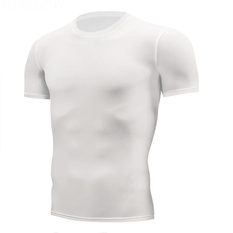 Summer New Casual Mens T Shirt Pure Color Fitness Hot T-shirt Short Sleeve T-Shirt Male Round Neck Tops Bottoming Shirt