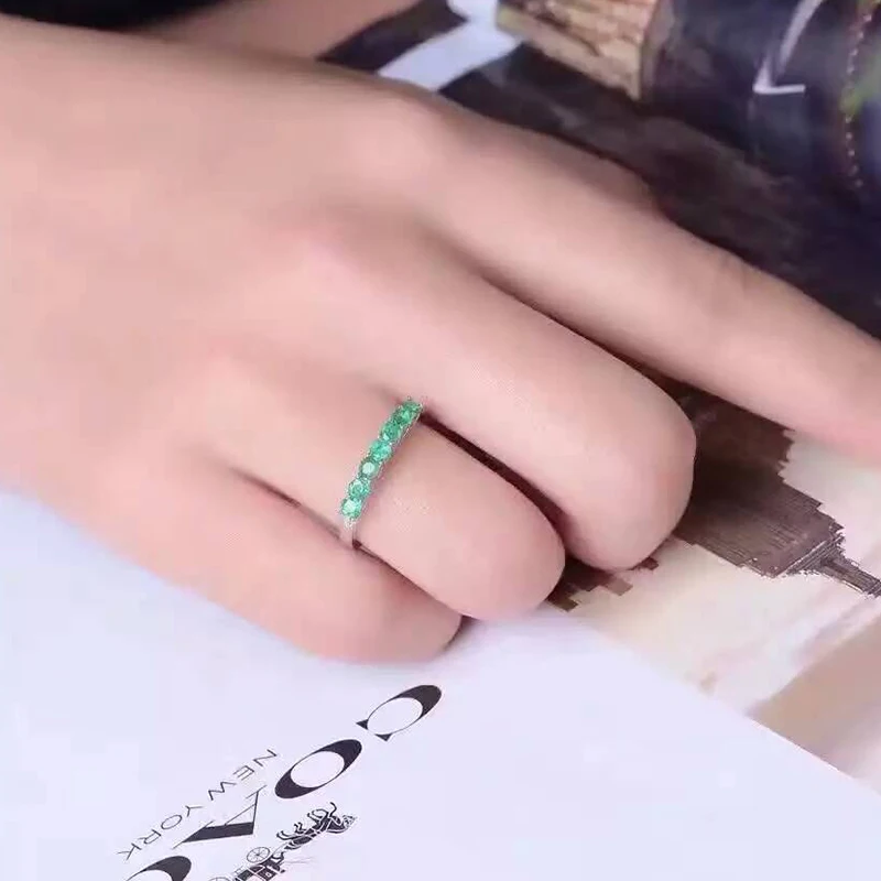 100% женское кольцо из серебра с изумрудом 2 5 мм|designer emerald rings|ring simplering solid |