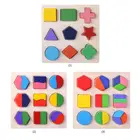 Детские развивающие игрушки геометрические формы деревянная головоломка для дошкольников обучение сортировке математические кирпичи обучающий инструмент
