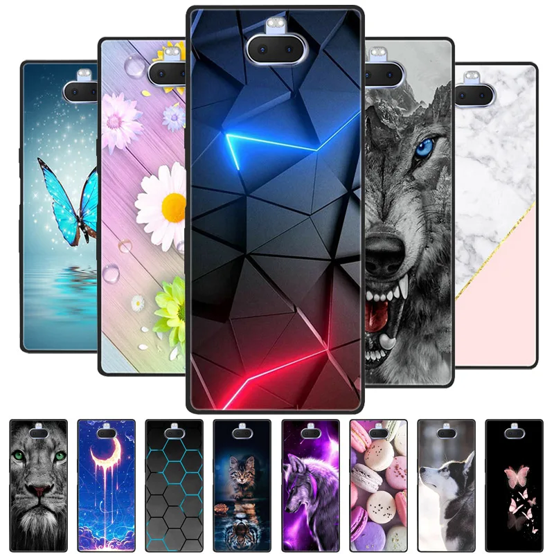 

For Sony Xperia 10 Case Phone Cover Soft TPU Silicone Cases for Sony Xperia 10 Plus Coque for Sony Xperia10 10Plus Black Bumpers