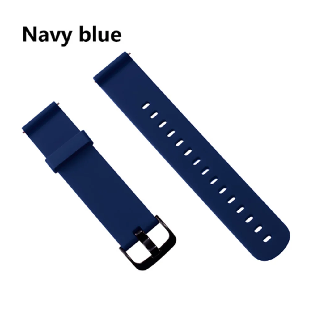Midnight Blue Силиконовый ремешок для часов Xiaomi Huami Amazfit Bip Little Band 20 мм ремешок для Amazfit Beep браслет на запястье samsung gear S2 S4 - Цвет: Midnight Blue