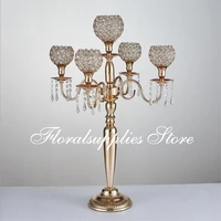 new 80cm candle holders 5 arms wedding flower vase candlestick wedding decoration table centerpieces