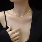 Модное ожерелье из 24-каратного золота 4 мм, 50 см, ожерелье с лезвием, ювелирные изделия для мужчин и женщин, подарки