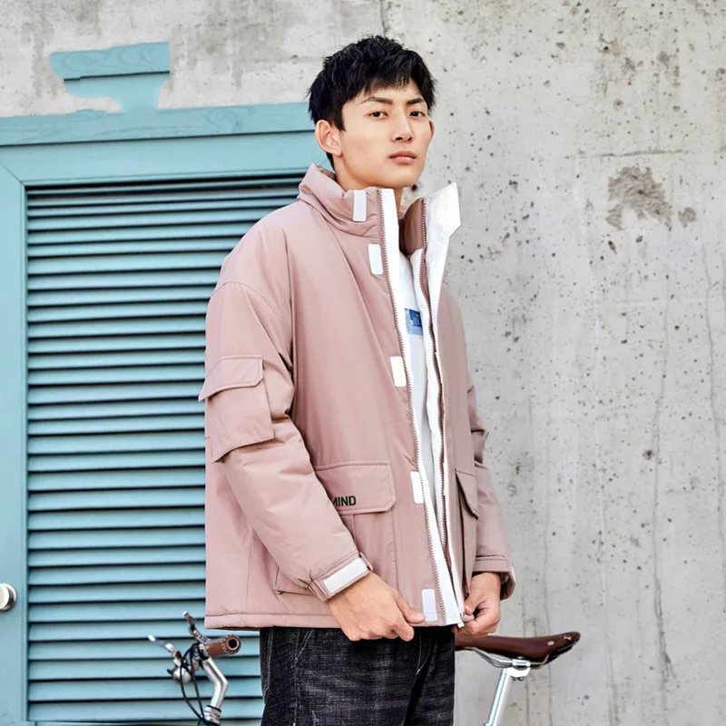 

SEMIR Cotton jacket men 2021 winter new loose short cotton men thick coat bread sytle Korean cotton jacket brand