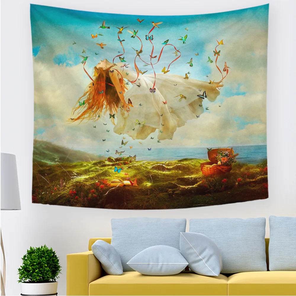 

Beautiful Beautiful Tapestry Butterfly Flower Background Wall Cloth Beach Towel