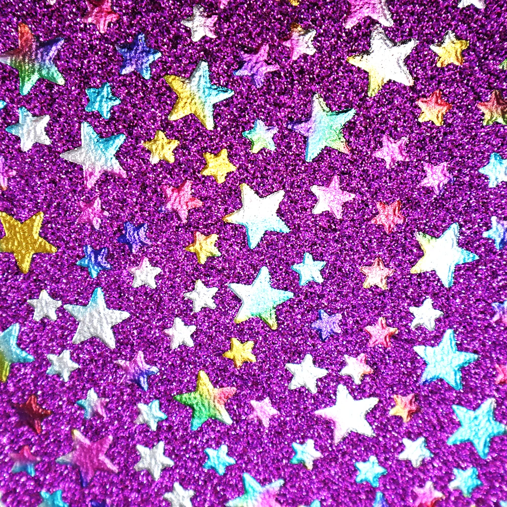 Новый 20*33 см блестящая золотая звезда ткань из синтетической кожи с пайетками в