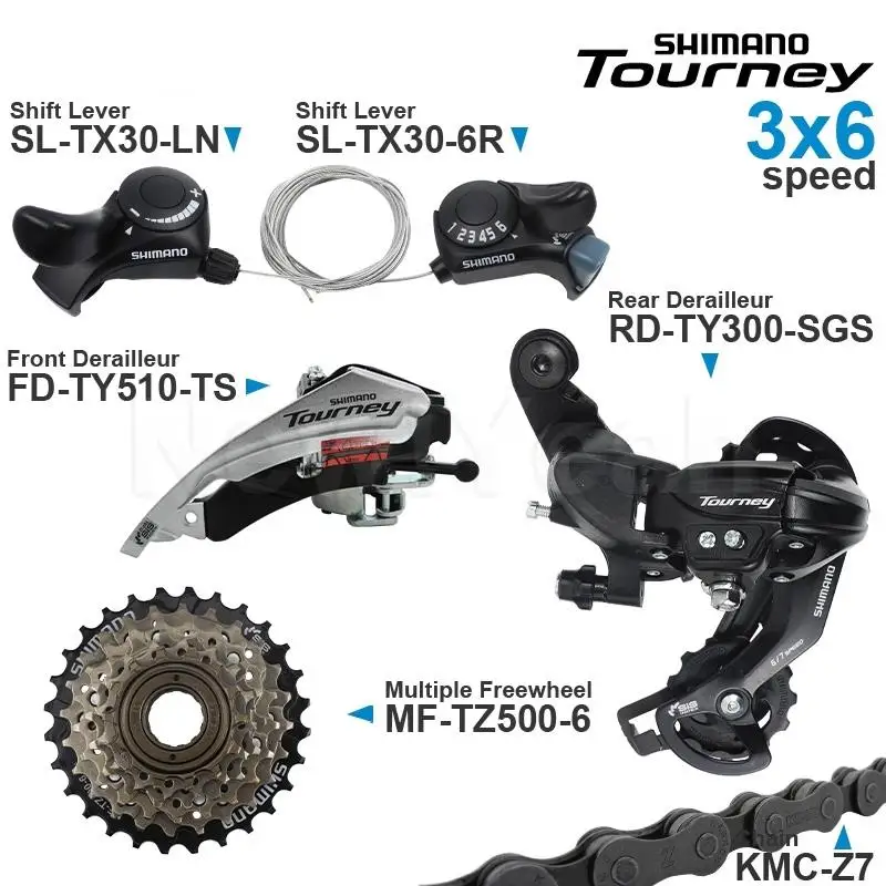 Переключатель передач SHIMANO TOURNEY 3x6 3x 7 скоростей включающий переключатели TX30 TY300
