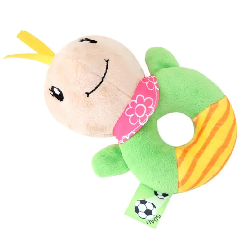 

Newborn Baby Hand Grasp Toys Baby Cartoon Animal Plush Rattle Ring Bell Soft Mobile Infant Crib Dolls