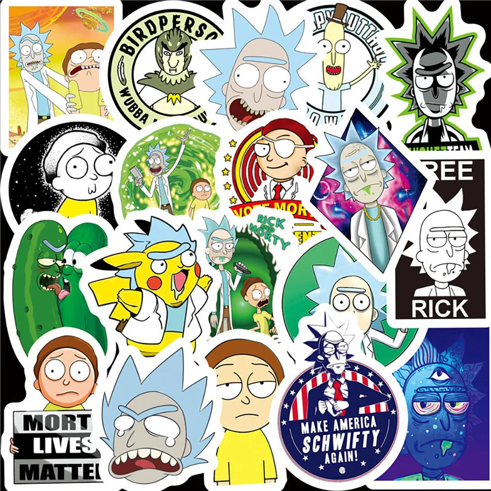 Милые граффити Рик и Морти наклейки чемодан ноутбук скейтборд творческие ПВХ