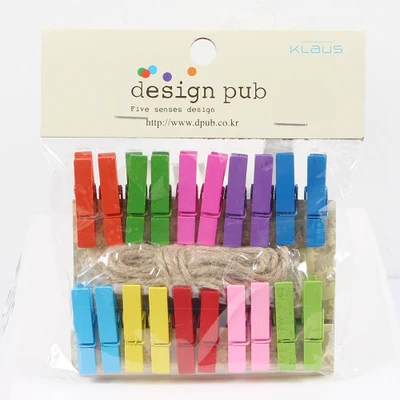 20 шт./упак. Цветной мини деревянный зажим фотоальбом Офис вечерние украшения