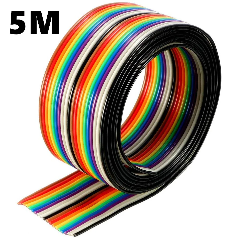Плоский ленточный кабель 20P Rainbow IDC Wire 1 27 мм Шаг 5 метров | Электронные компоненты и
